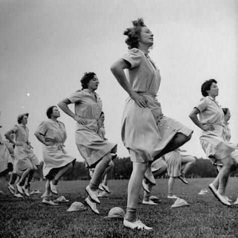 ladies exercising